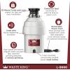 Waste King L-1001 Garbage Disposal with Power Cord, 1/2 HP & L-111 Garbage Disposal with Power Cord, 1/3 HP, Gray(1 HP)