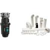 Moen GXP50C Prep Series PRO 1/2 HP Continuous Feed Garbage Disposal, Power Cord Included & PF WaterWorks PF0989 Garbage Disposal Installation Kit, White(Disposal + Garbage Disposal Installation Kit)