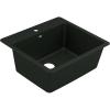 Moen Host Black Granite 25-Inch Wide x 9.5-Inch Deep Dual Mount Single Bowl Kitchen or Bar Sink, GGB3019B(Black)