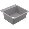 Moen Host Black Granite 25-Inch Wide x 9.5-Inch Deep Dual Mount Single Bowl Kitchen or Bar Sink, GGB3019B(Gray)