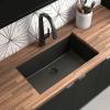 Moen Host Black Granite 33-Inch Wide x 9.5-Inch Deep Undermount Single Bowl Kitchen Sink, GGB4010B(Matte Black)