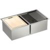 Moen Luxe Chef 18-Gauge Stainless Steel Undermount Apron Front 33″ x 22″ Single Bowl Workstation Sink, Includes Cutting Board, Flexible Drying Rack, Colander, Bottom Sink Grid, and Drain, GS181050BUX(Undermount)