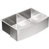 Moen Prep 18-Gauge Stainless Steel Undermount Farmhouse Apron Front 30″ x 21″ Double Bowl Kitchen Sink, G18220