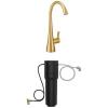 Moen Sip Brushed Gold Beverage Faucet with High Arc Rotating Spout Plus Advanced Carbon Water Filtration System for Cleaner Drinking Water, S5520BG + F9800