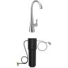 Moen Sip Chrome Beverage Faucet with High Arc Rotating Spout Plus Advanced Carbon Water Filtration System for Cleaner Drinking Water, S5520 + F9800