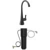 Moen Sip Matte Black Beverage Faucet with High Arc Rotating Spout Plus Advanced Carbon Water Filtration System for Cleaner Drinking Water, S5520BL + F9800