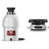 Waste King L-1001 Garbage Disposal with Power Cord, 1/2 HP & L-111 Garbage Disposal with Power Cord, 1/3 HP, Gray(1 HP)