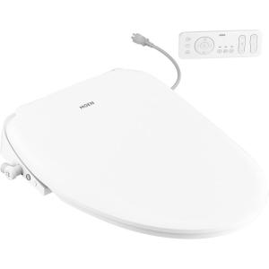 Moen 5-Series White Premium Electronic Bidet Seat with Remote Control and Warm Air Dryer for Elongated Toilets, Electrical Outlet Required, EB2100-E(EB2100 – Elongated)