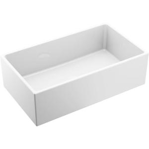 Moen FC331910 Apron-Front Fireclay Single Bowl Undermount Kitchen Sink, 33″, White