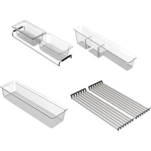 Moen GA778 Luxe Chef Workstation System Accessory Bundle, Includes Strainer, Utensil Bin, Prep Bins, and Stainless-Steel Drying Racks