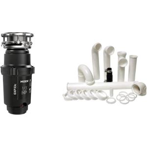 Moen GXP33C Lite Series PRO Compact Continuous Feed Garbage Disposal and Installation Kit
