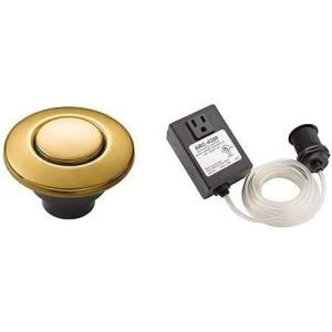 Moen Garbage Disposal Air Switch Brushed Gold Coordinating Decorative Button, AS-4201-BG + Air Switch Base and Control Unit – ARC-4200