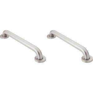 Moen Home Care Bathroom Safety 12 Inch Stainless Steel Handicap Grab Bar for Bathtub and Shower, Elderly Assistance Product with Concealed Screws, 8912(12 Inch (Pack of 2))