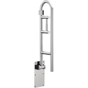 Moen Home Care Bathroom Safety 30 Inch Stainless Steel Flip Up Bathroom HandicapGrab Bar with Toilet Paper Holder, Elderly Assistance Product, R8962FD(Peened)