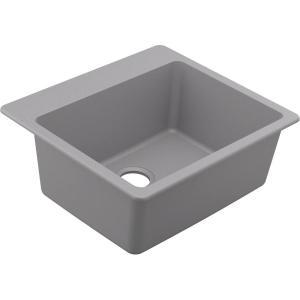 Moen Host Black Granite 25-Inch Wide x 9.5-Inch Deep Dual Mount Single Bowl Kitchen or Bar Sink, GGB3019B(Gray)
