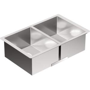 Moen Prep 18-Gauge Stainless Steel Undermount 29″ x 18″ Double Bowl Kitchen Sink, G18288