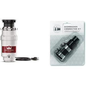 Waste King L-1001 Garbage Disposal with Power Cord, 1/2 HP & L-111 Garbage Disposal with Power Cord, 1/3 HP, Gray(1/2 HP – Continuous Feed)