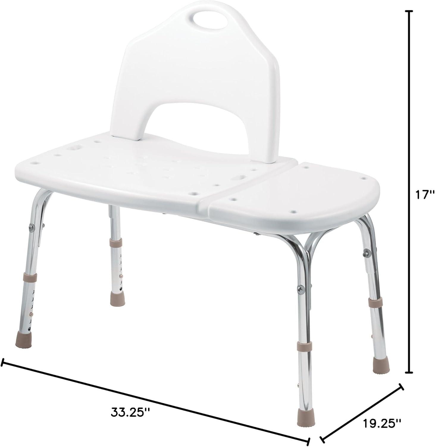 image:imageMoen DN7065 Home Care 3325Inch W x 1925Inch D Adjustable Height Bath Safety Shower Transfer Bench Glacier
