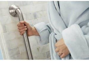 image:imageMoen LR8716D3GCH Bathroom Safety 16Inch Designer Bathroom Grab Bar with Curled Grip Chrome