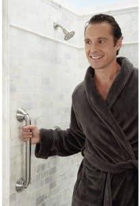 image:imageMoen LR8716D3GCH Bathroom Safety 16Inch Designer Bathroom Grab Bar with Curled Grip Chrome