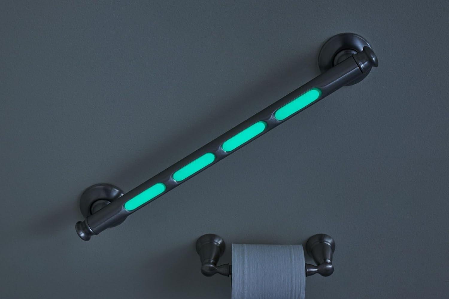 image:imageMoen MLR8718D4GBN Banbury 18 GlowInTheDark Bathroom Grab Bar Brushed Nickel