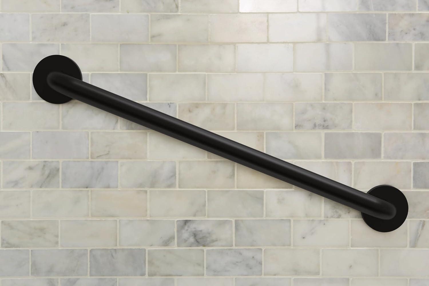 image:imageMoen Matte Black 24Inch Bathroom Safety Grab Bar with Concealed Screws for Elderly Shower Support R8724BL