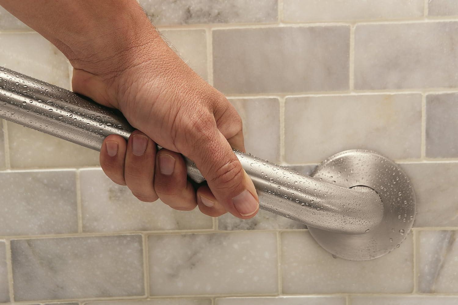 image:imageMoen R8718PS Bathroom Safety 18Inch Grab Bar with Concealed Screws StainlessPolished Stainl