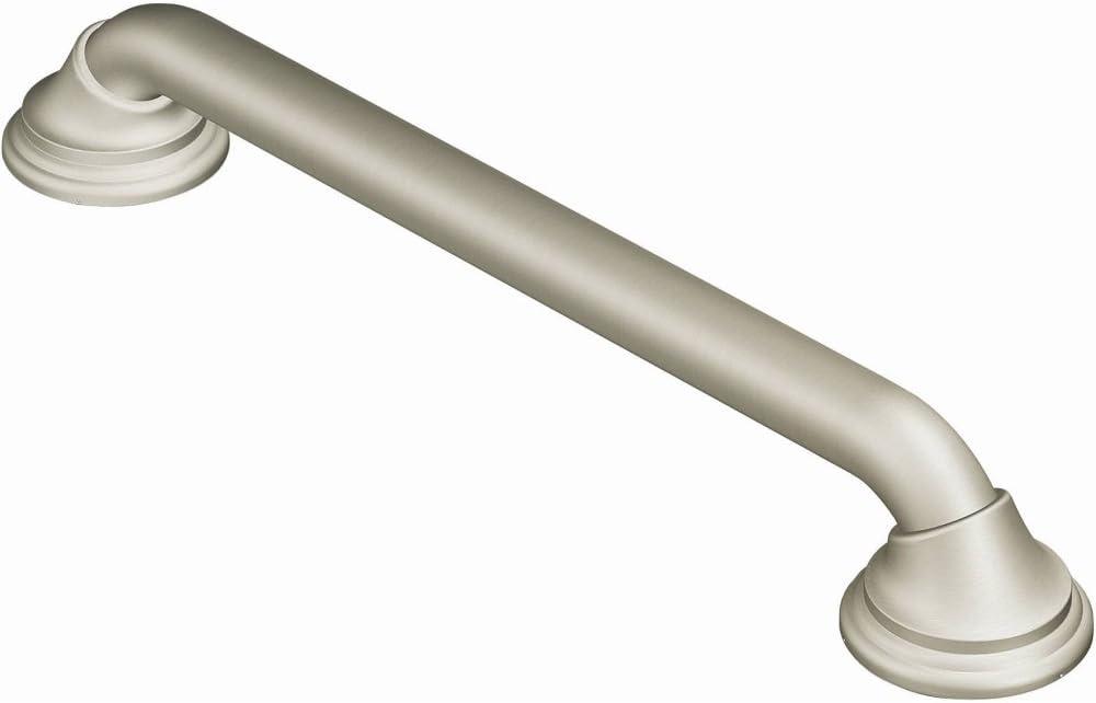 image:imageMoen Ultima Brushed Nickel Bathroom Safety 36Inch Designer Bathroom Grab Bar with Curl Grip for Handicapped or Elderly R8736D3GBNBrushed Nickel