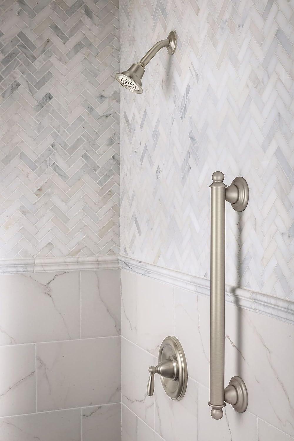 image:imageMoen YG2212ORB Bathroom Safety 12Inch Stainless Steel Traditional Bathroom Grab Bar OilRubbed BronzeBrushed Nickel