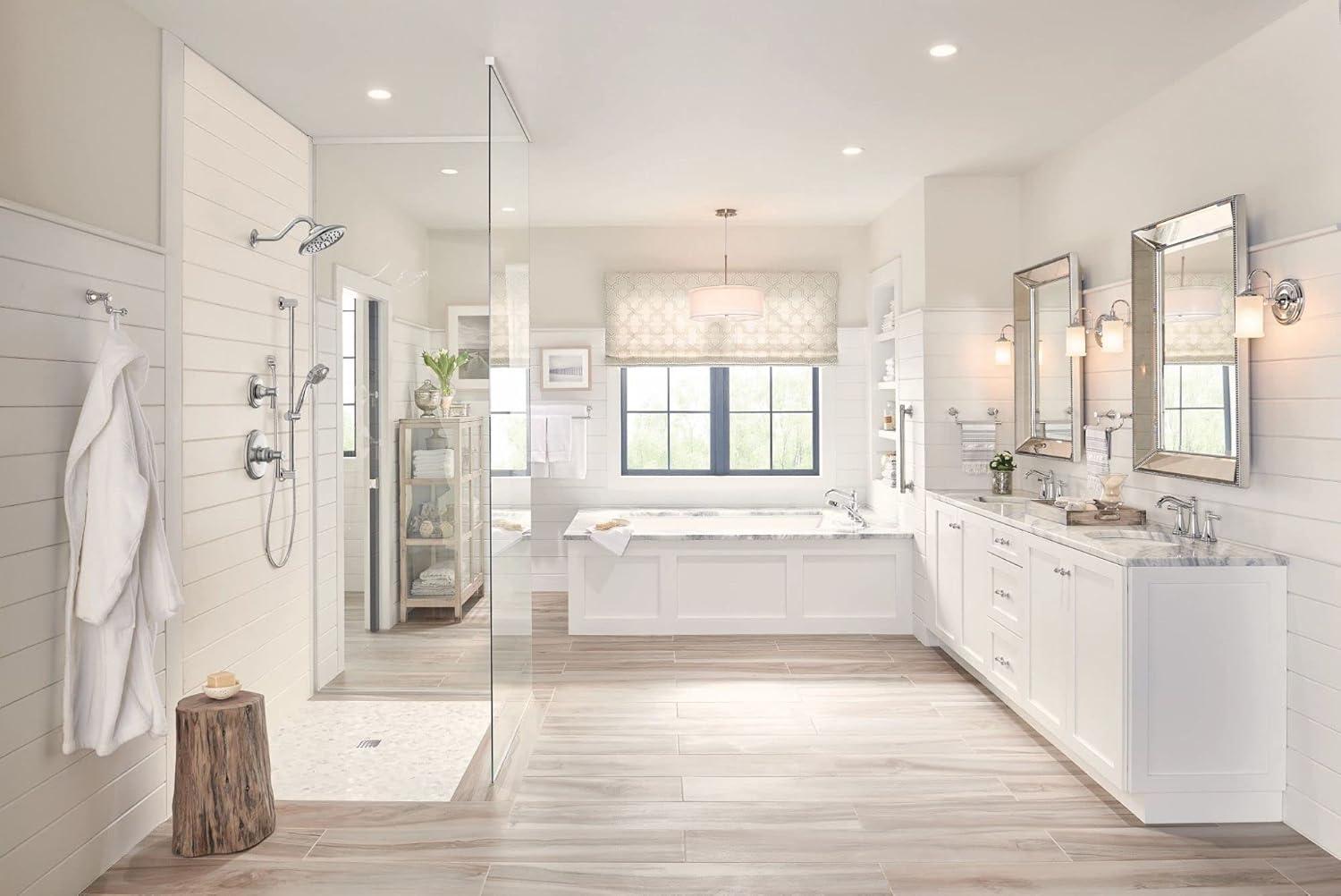 image:imageMoen YG6418BN Bathroom Safety 18Inch Stainless Steel Traditional Bathroom Grab Bar Brushed NickelChrome