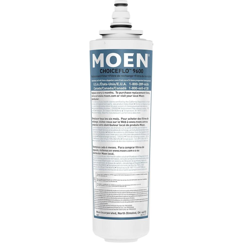 image:imageMoen 9601 ChoiceFlo Replacement Water Filter Compatible with Moen Sip Filtered Kitchen Faucets1