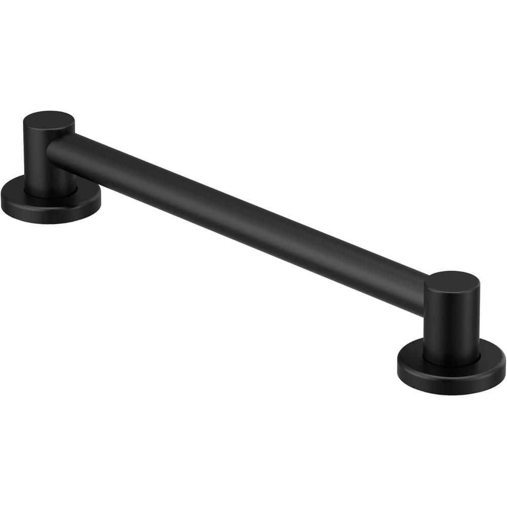 image:imageMoen Align Matte Black 18Inch Stainless Steel Bath Safety Grab Bar with Concealed Screws YG0418BG