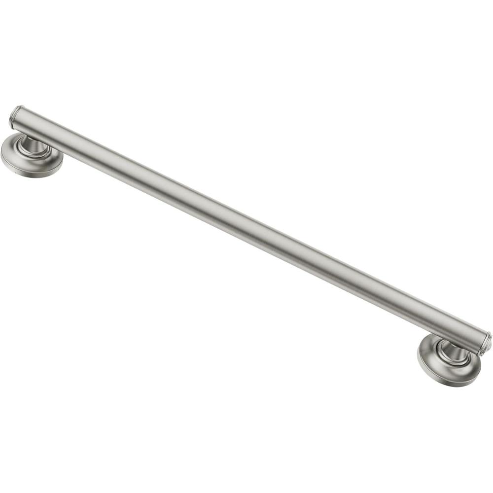 image:imageMoen LR8724D1GOWB Bathroom Safety 24Inch Designer Bathroom Grab Bar with Curled Grip Old World BronzeBrushed Nickel
