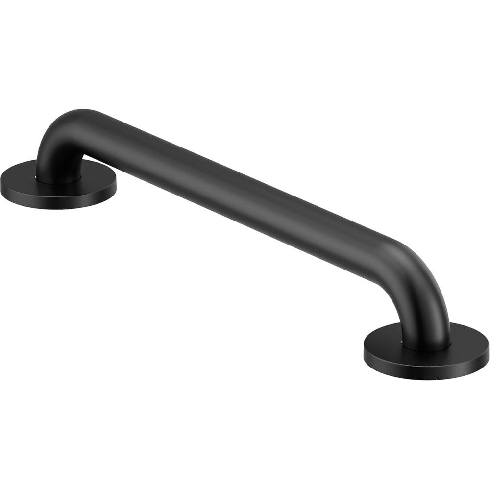 image:imageMoen Matte Black 16Inch Stainless Steel Bath Safety Grab Bar with Concealed Screws R8716BL