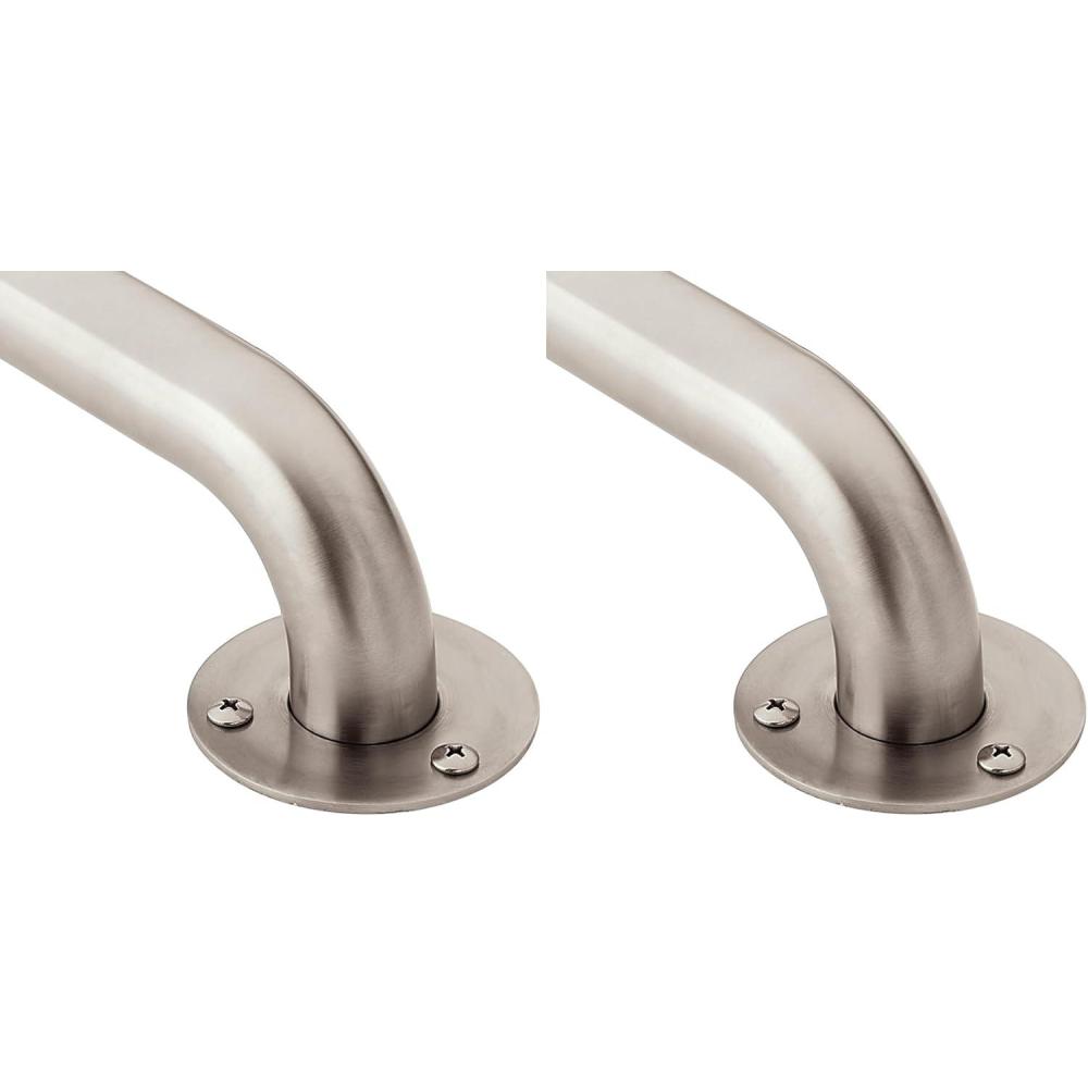 image:imageMoen R7424 Bathroom Safety 24Inch Stainless Steel Bathroom Grab Bar with Exposed Screws Stainless24 Inch Pack of 2