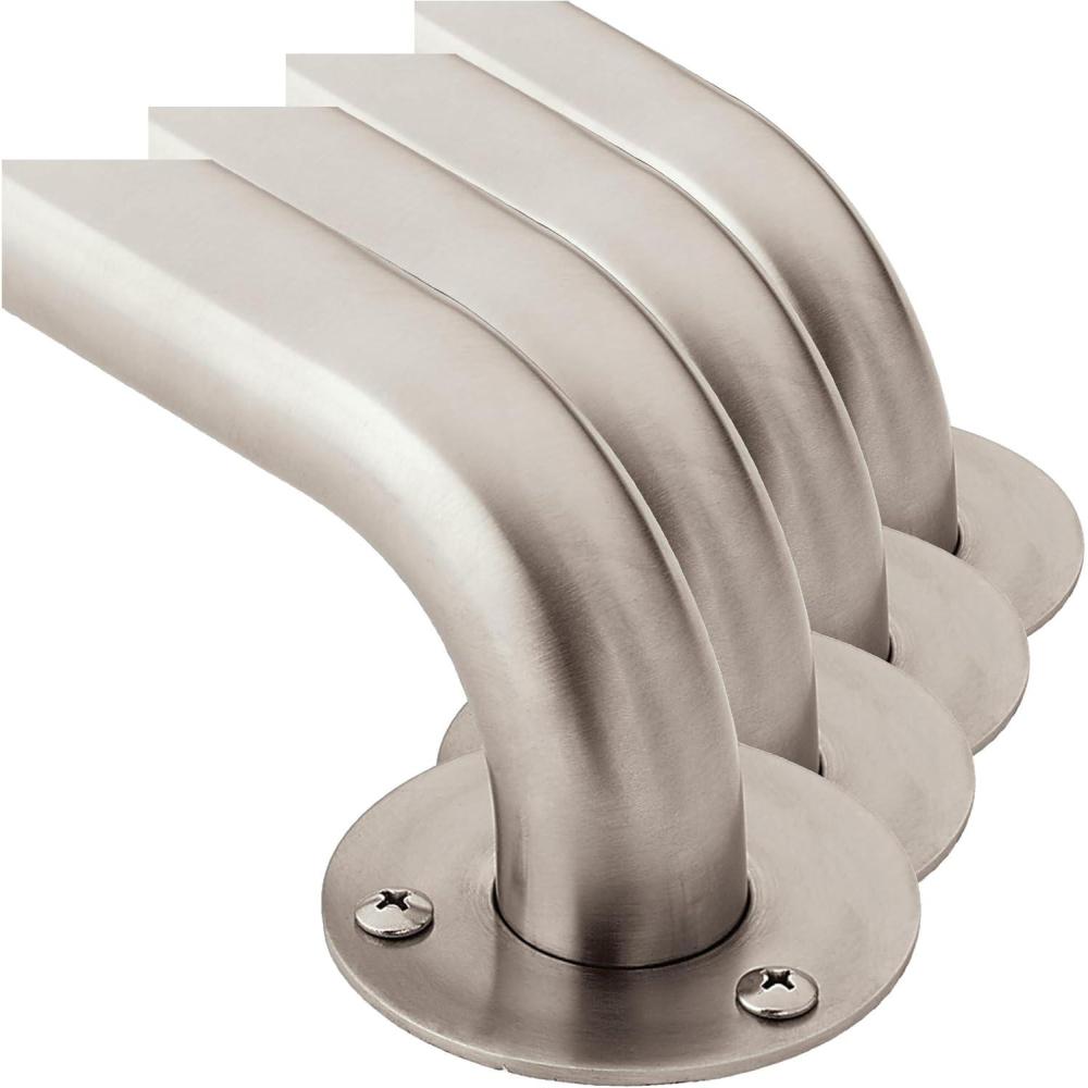 image:imageMoen R7424 Bathroom Safety 24Inch Stainless Steel Bathroom Grab Bar with Exposed Screws Stainless24 Inch Pack of 4