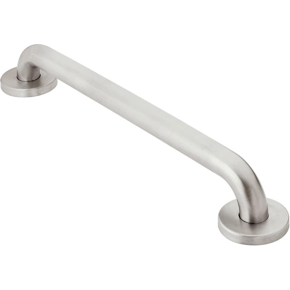 image:imageMoen R8716W Bathroom Safety 16Inch Stainless Steel Bathroom Grab Bar with Concealed Screws Glacier WhitePeened