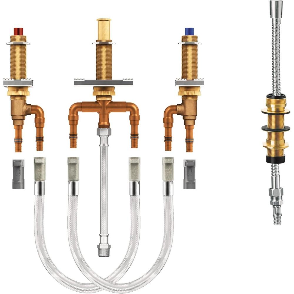 image:imageMoen TwoHandle Roman Tub Faucet Adjustable Valve with Shower Diverter 12Inch CPVC PEX Connection 9793