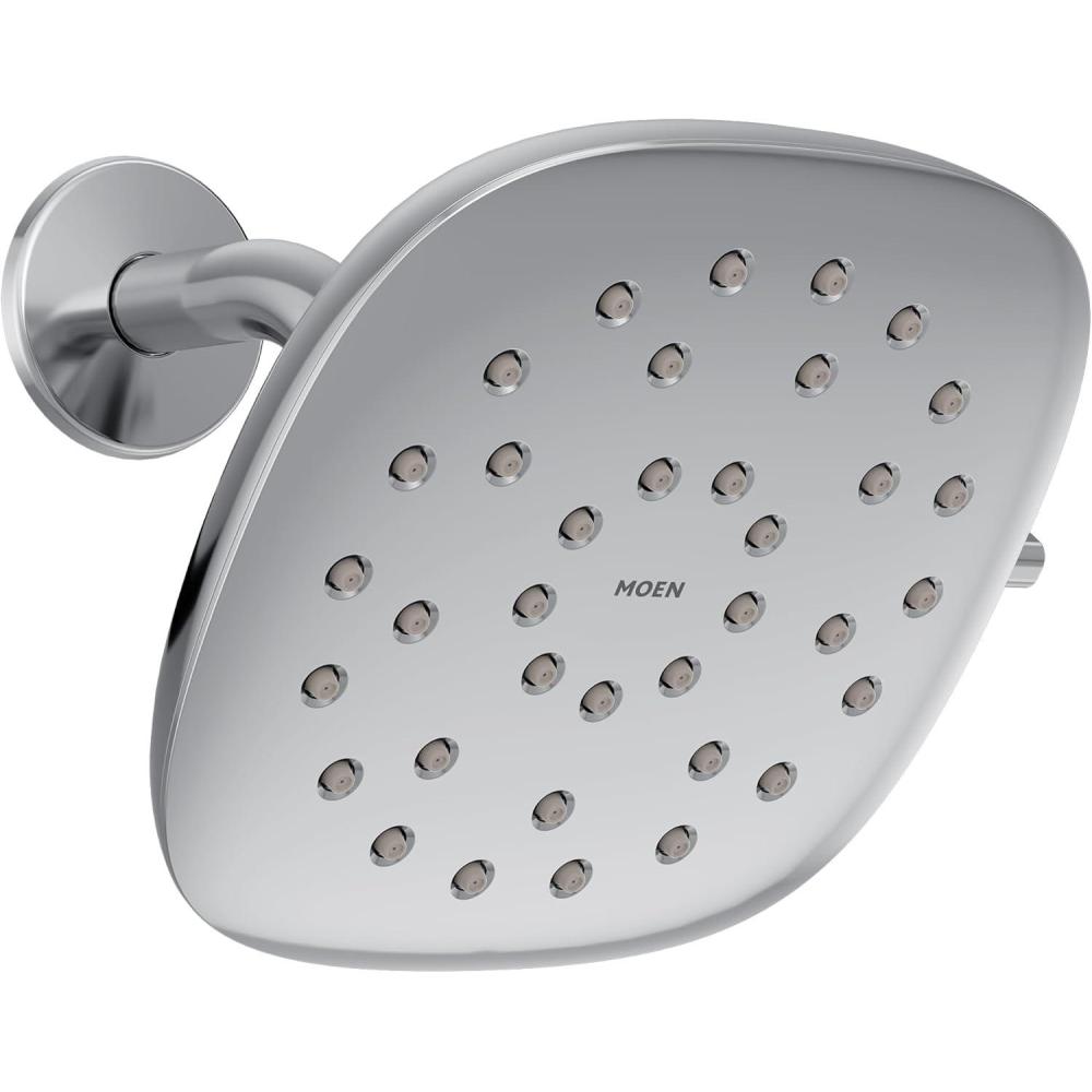 image:imageMoen Verso EcoPerformance Infiniti Dial Square Rain Shower Head 7Inch Diameter Spray Head Brushed Gold 220R5EPBGChrome