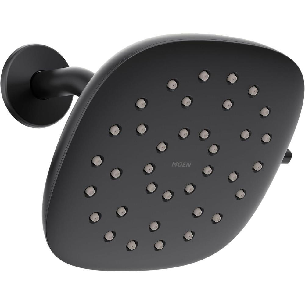 image:imageMoen Verso EcoPerformance Infiniti Dial Square Rain Shower Head 7Inch Diameter Spray Head Brushed Gold 220R5EPBGMatte Black