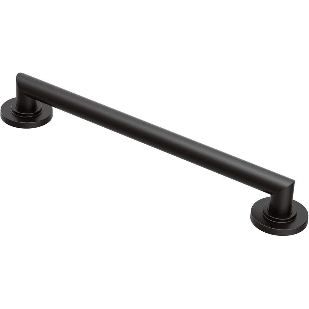 image:imageMoen YG0836CH Bathroom Safety 36Inch Stainless Steel Modern Bathroom Grab Bar ChromeMatte Black