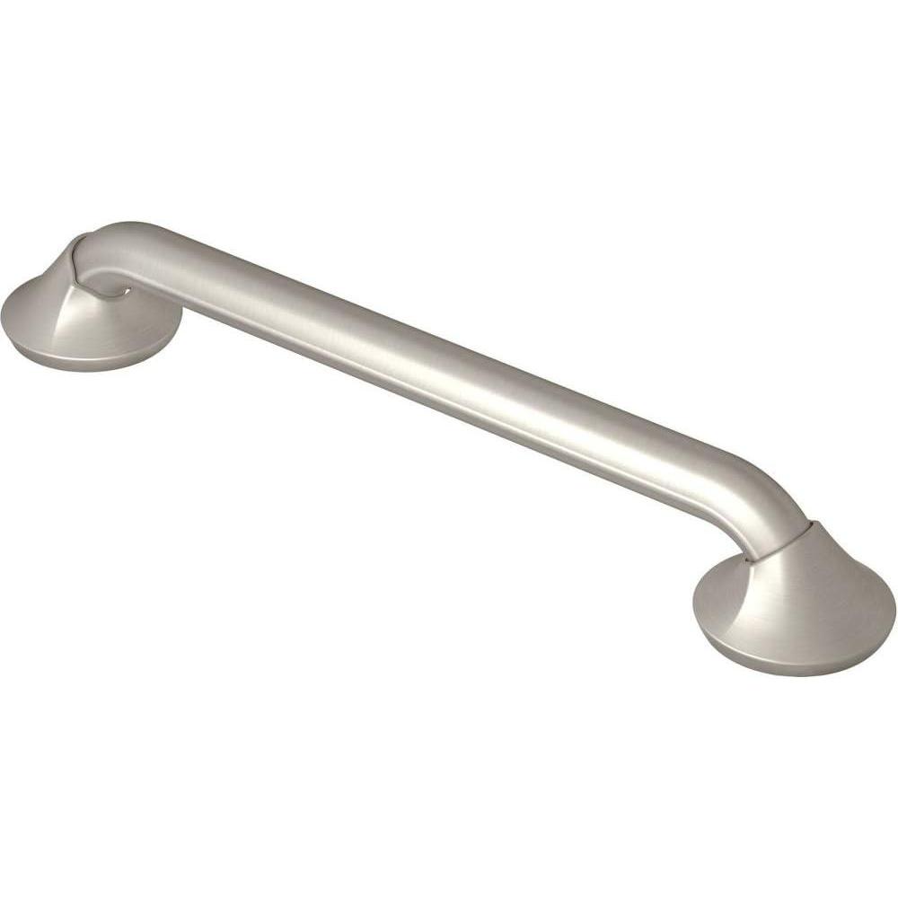 image:imageMoen YG2812BN Bathroom Safety 12Inch Stainless Steel Transitional Bathroom Grab Bar Brushed Nickel