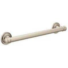 Moen YG6418BN Bathroom Safety 18-Inch Stainless Steel Traditional Bathroom Grab Bar, Brushed Nickel(Brushed Nickel)