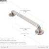 Moen Matte Black 48-Inch Stainless Steel Bath Safety Grab Bar with Concealed Screws, R8948BL