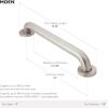 Moen R8916P Bathroom Safety 16-Inch Stainless Steel Bathroom Grab Bar, Stainless(Stainless)