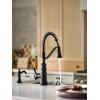 Moen S3945SRS Traditional Deck Mounted Kitchen Soap Dispenser with Above the Sink Refillable Bottle, Spot Resist Stainless(Matte Black)
