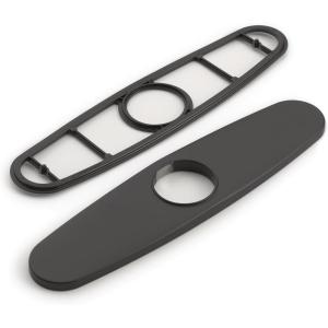 Moen 141002 Kitchen Faucet Escutcheon Deckplate for 3-Hole Installation, Chrome(Matte Black)