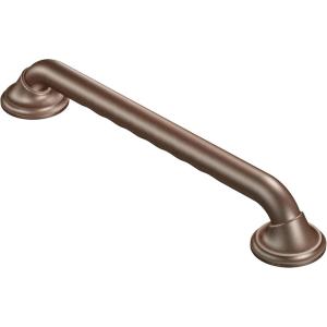Moen Chrome Bathroom Safety 12-Inch Designer Shower Grab Bar with Curled Grip for Handicapped or Elderly, R8712D3GCH(Old World Bronze)