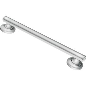 Moen Home Care Bathroom Safety 16 Inch Designer Stainless Steel Handicap Grab Bar for Bathtub and Shower, Elderly Assistance Product with Comfort Grip, Brushed Nickel, R8716D1GBN(Chrome)