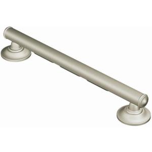 Moen Home Care Bathroom Safety 16 Inch Designer Stainless Steel Handicap Grab Bar for Bathtub and Shower, Elderly Assistance Product with Comfort Grip, Brushed Nickel, R8716D1GBN(Brushed Nickel)